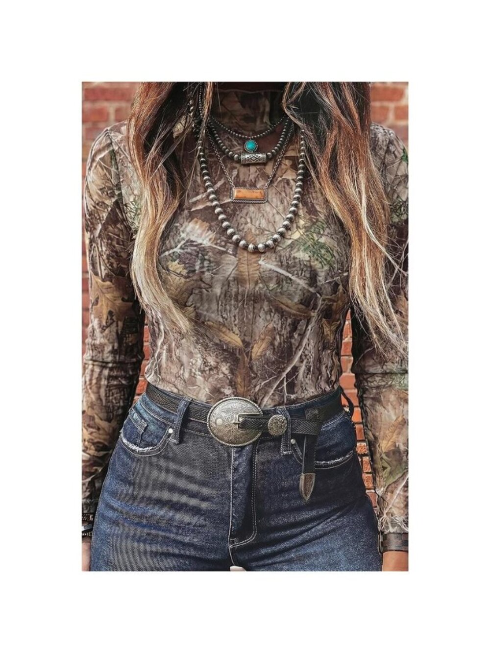 Mock Neck Long Sleeve Mesh Top